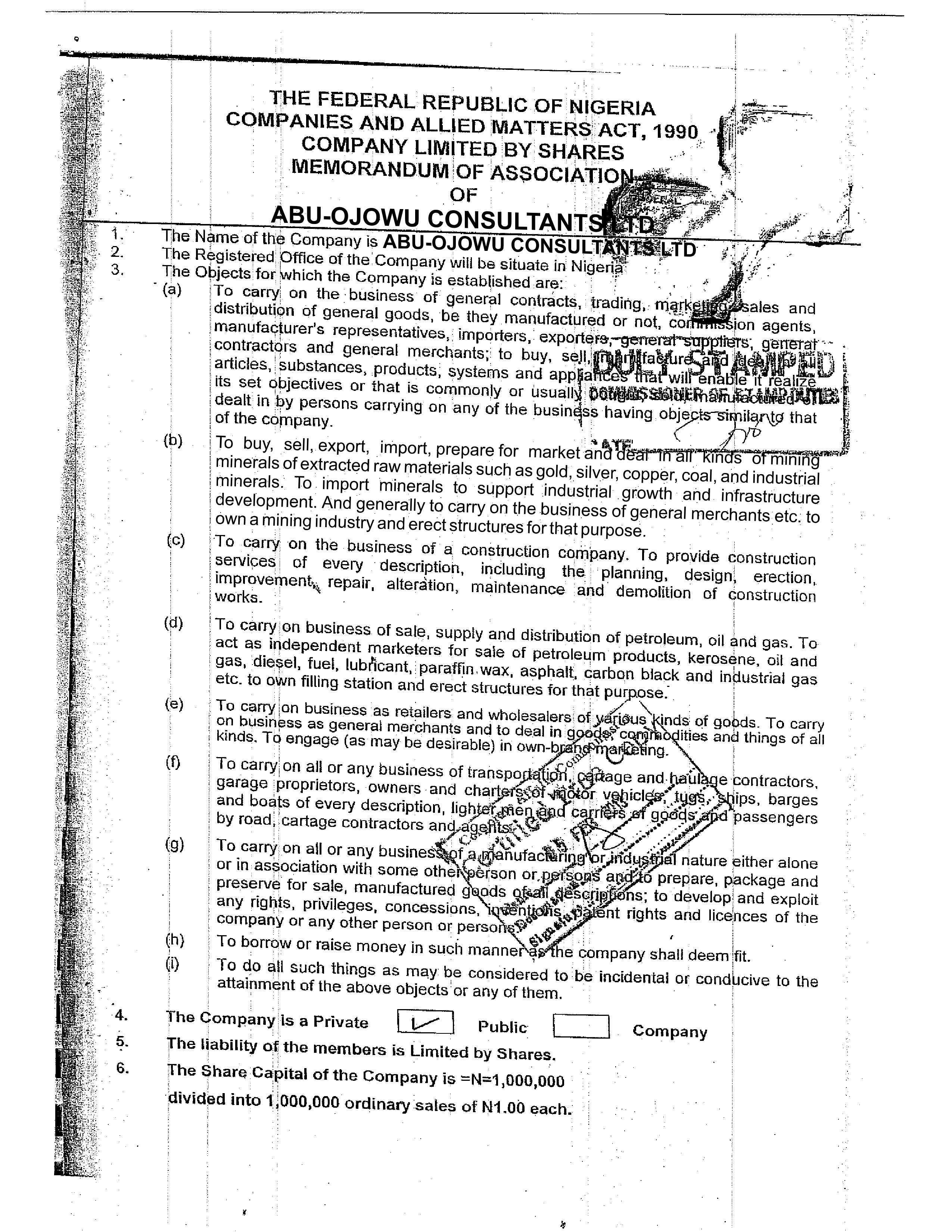 Memorandum & Articles of Association (2)